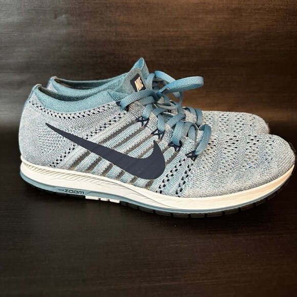 Nike Flyknit‎ Streak Mens size 8.5 Blue Racing Road Running shoes 835994-401 - Picture 5 of 11